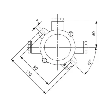 Wiska 1152-3xZ14 IP56 HNA Brass Junction Box - 12-14.5mm 2