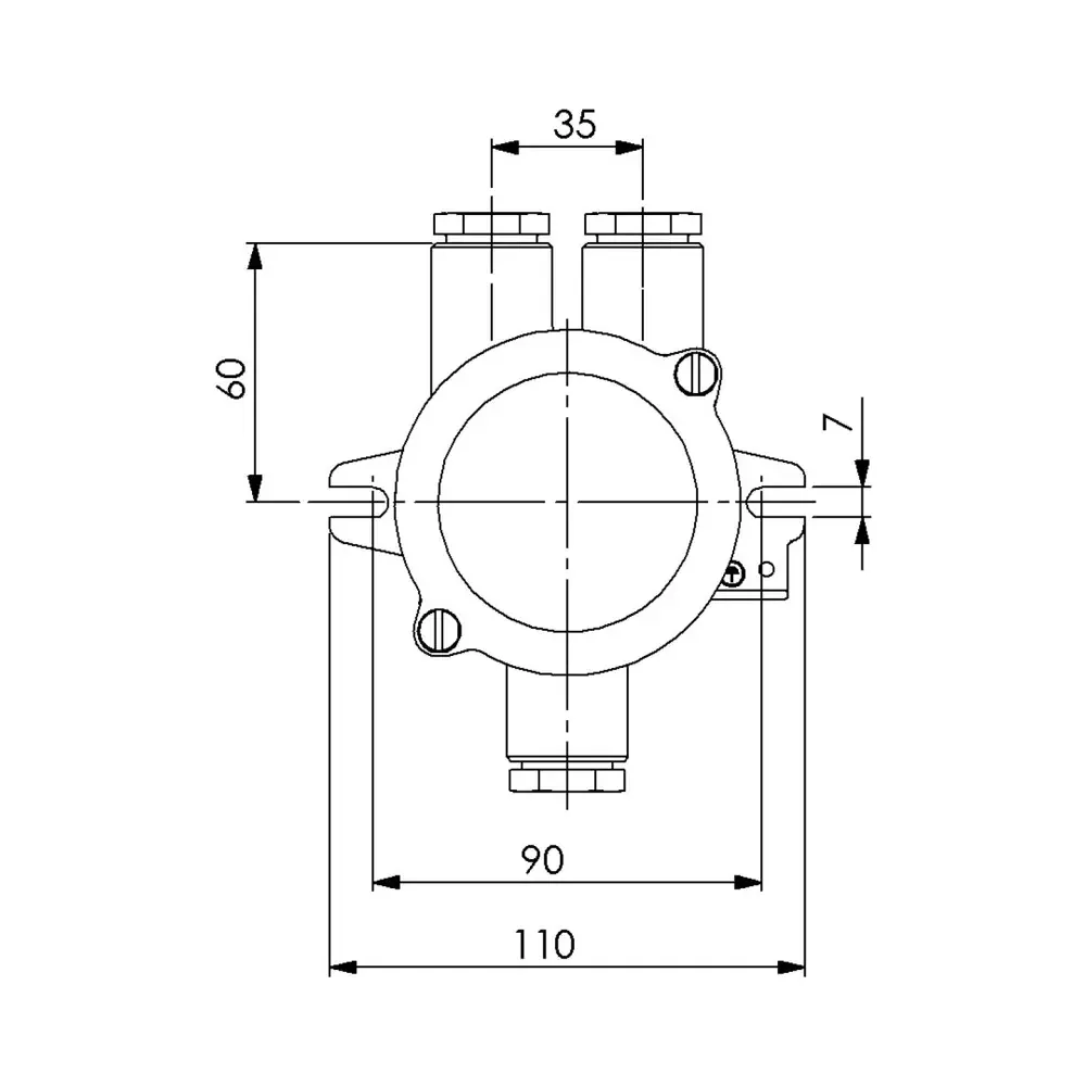 Wiska 1156-3xZ14 IP56 HNA Brass Junction Box - 12-14.5mm 2 Wiska 1156-3xZ14 IP56 HNA Brass Junction Box - 12-14.5mm 2