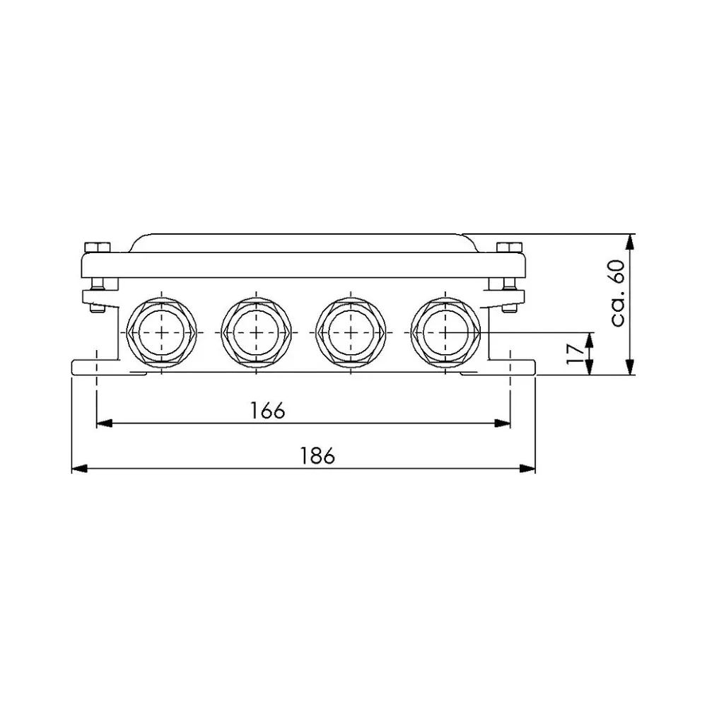 Wiska 1158-8xZ14 IP56 HNA Brass Junction Box - 12-14.5mm 3 Wiska 1158-8xZ14 IP56 HNA Brass Junction Box - 12-14.5mm 3