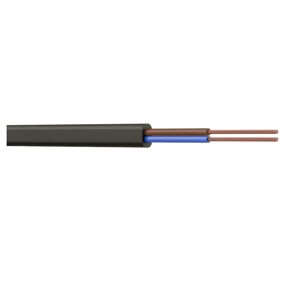 Doncaster Cables 2192Y | H03VVH2-F | 2 Core 0.5mm Flat PVC Flexible Cable | Black | 100m 1 Doncaster Cables 2192Y 2 Core 0.5mm Black Flexible Cable