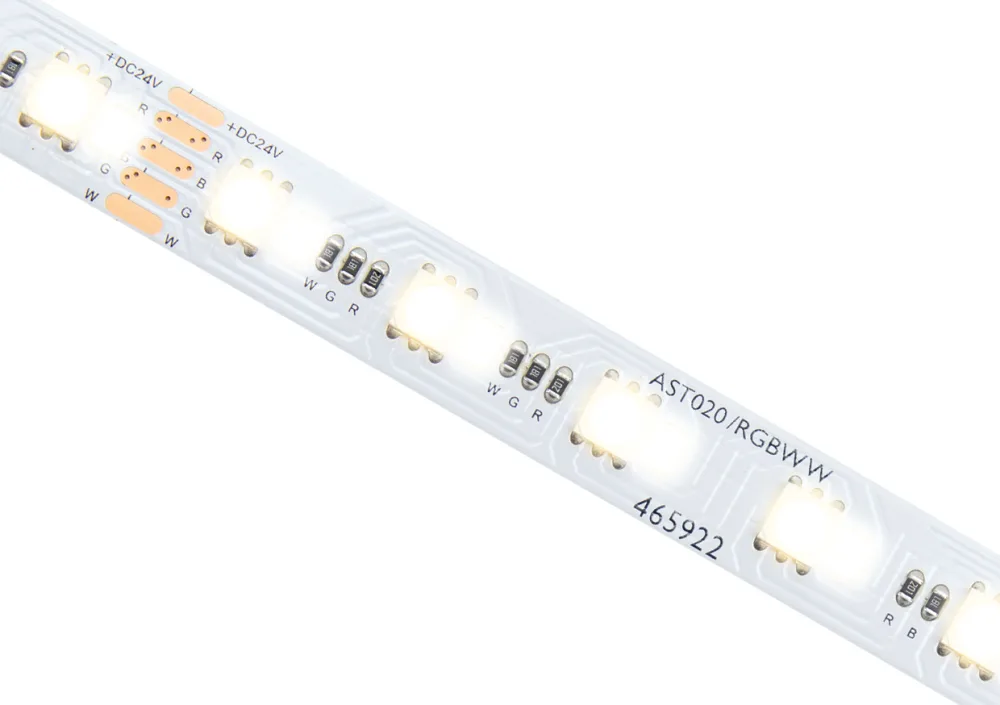 ALL LED | RGBW + 3000K LED Strip Light | 24V | IP20 | 2m Tail | 40m 1 ALL LED RGB 3000K 24V IP20 LED Strip Light 40m