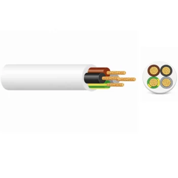 Approved UK Cable Suppliers 3184Y1.5/100 4 Core 1.5mm | 3184Y | Round PVC Flexible Cable | White | 100m