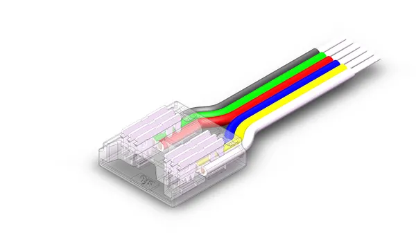 Aurora | AU-ST1412D | Chroma Flex | 12mm RGBCX Tape to Driver Connector | 2000mm 1 Aurora 12mm RGBCX Tape to Driver Connector 2000mm