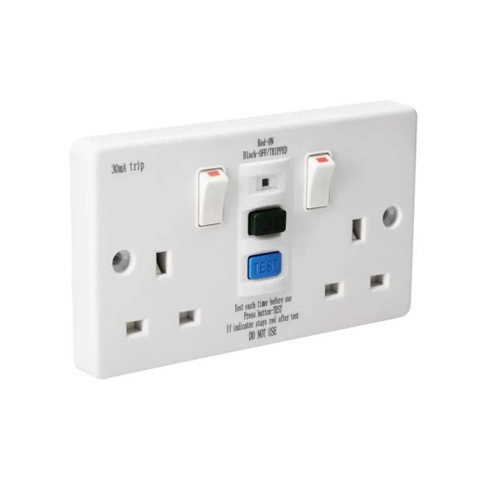 Axiom WRCDSSK2 RCD 2 Gang Switched 13A Socket with Two Earth Terminals 1 Axiom WRCDSSK2 Axiom RCD Twin Switched Socket with Two Earth Terminals - 13A