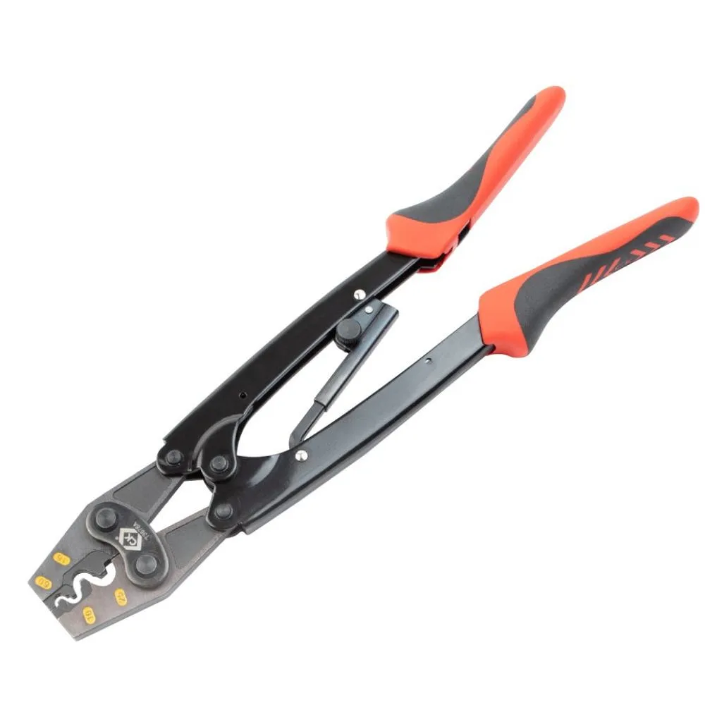 C.K Tools | T3676A | Bell Mouth Crimper | 6–25mm | 2K Ratchet Crimping Plier Non Insulated 1 C.K Tools T3676A Bell Mouth Crimper 6-25mm