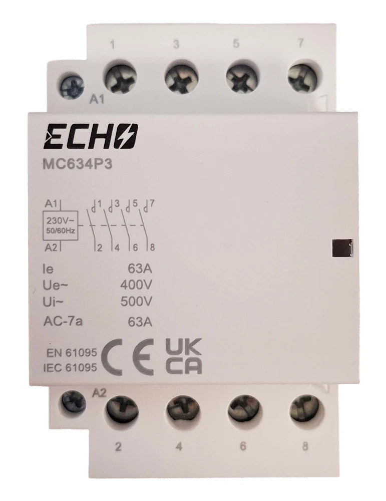 Deligo | MC634P3 | 4NO 63A AC1 230V AC | Modular Contactor 1 Deligo MC634P3 4NO 63A 230V AC Modular Contactor