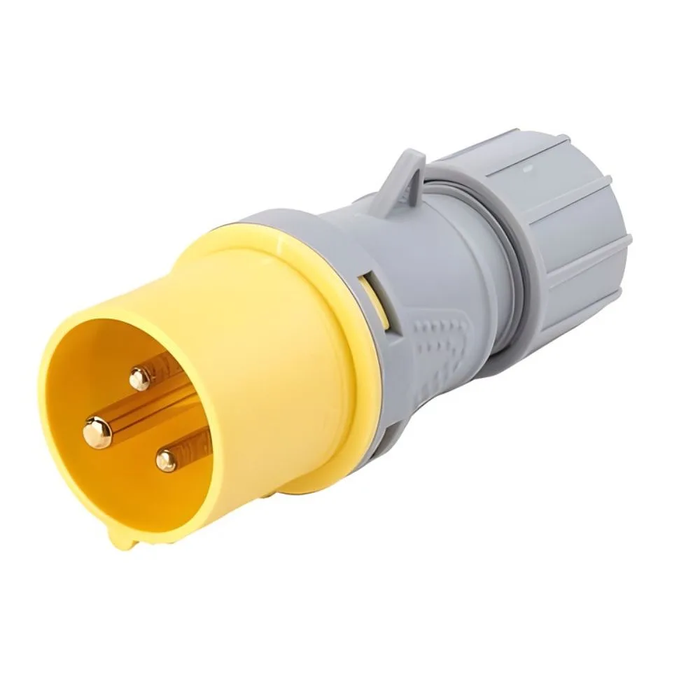 Deligo | P110-16 | 16A 110V Yellow 3 Pin IP44 Industrial Speed Fit Plug 1 Deligo 16A 110V Yellow 3 Pin IP44 Plug