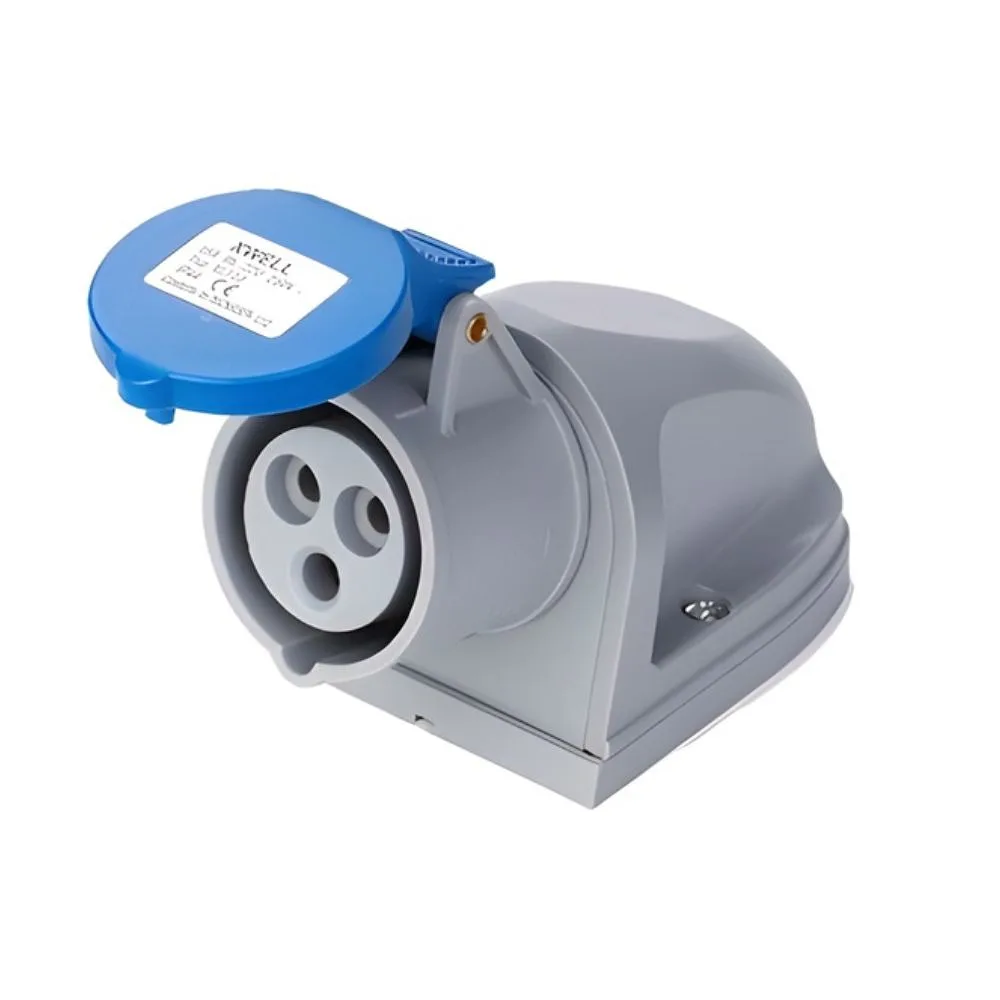 Deligo | WS240-16 | 16A 230V Blue 3 Pin IP44 Industrial Wall Socket 1 Deligo | WS240-16 | 230V - 16A Blue 3 Pin IP44 Wall Socket