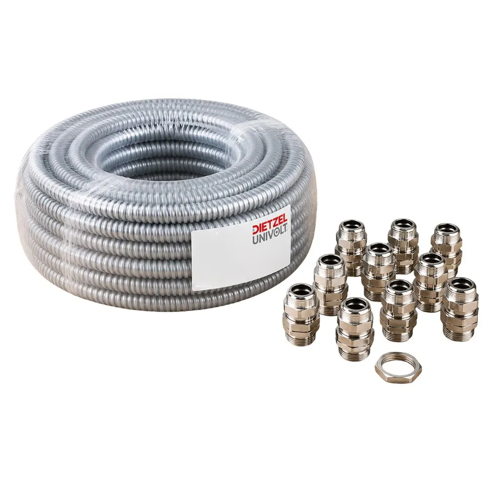 Univolt | HX-UNB/20CON/10 | FlexX Steel Contractor Pack | Bare | 20mm | 10m Coil + 10 Swivel Glands 1 Univolt HX-UNB/20CON/10 FlexX Steel Contractor Pack