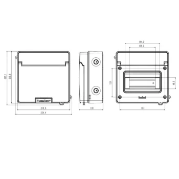 FuseBox | P65E8M | 8 Module IP65 ABS Enclosure
