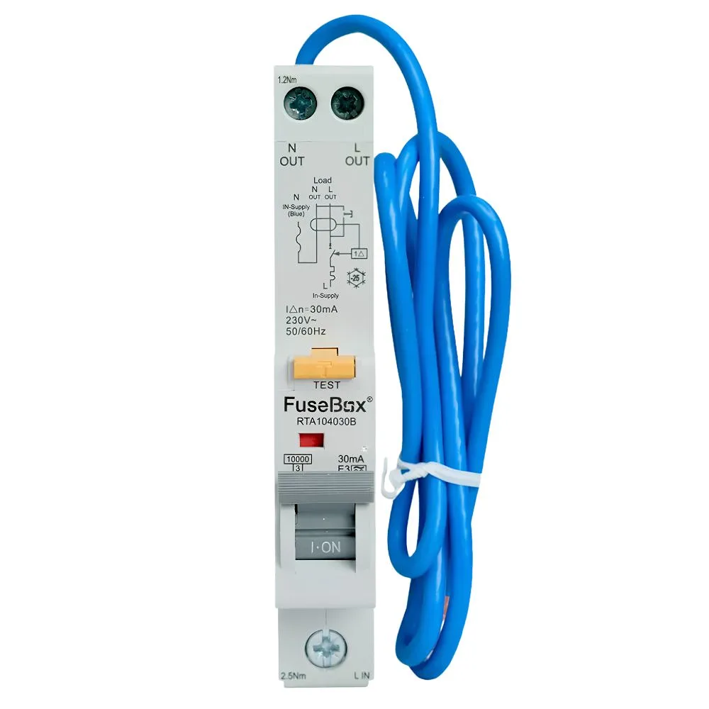 FuseBox | RTA104030C | 10kA | 30mA | Curve C | Type A RCBO | 40A 3 FuseBox | RTA104030C | 10kA | 30mA | Curve C | Type A RCBO | 40A