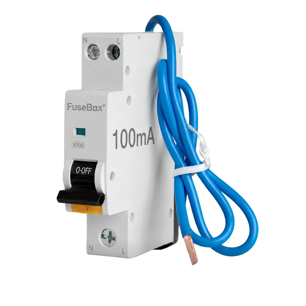 FuseBox | RTAM100B16BD | 100mA | Curve B | Type A Bi-Directional Mini RCBO | 16A 1 FuseBox RTAM100B16BD 100mA Bi-Directional RCBO