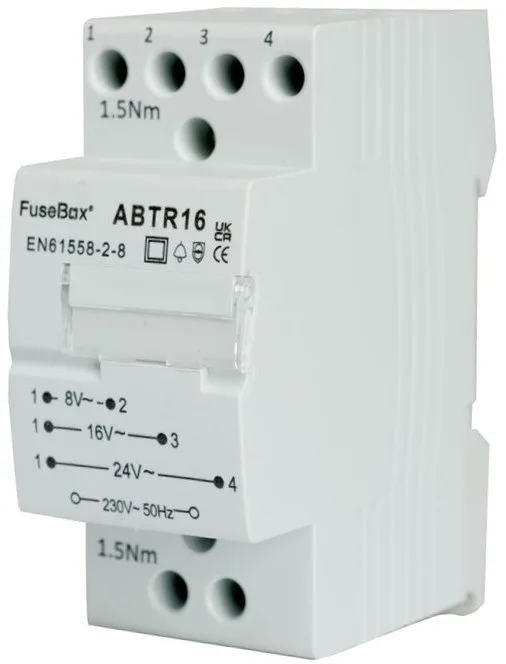 Fusebox ABTR16 Bell Transformer 0.5A 16V 230V 1 FuseBox ABTR16 Fusebox ABTR16 Bell Transformer 0.5A 16V 230V