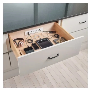 Hafele | 833.53.350 | Docking Drawer Trio Series | UK Socket + Dual USB-C + Dual USB-A | Black