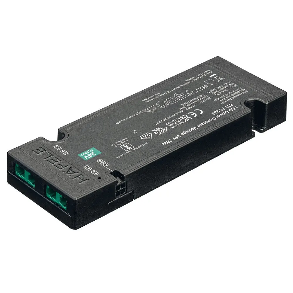 Hafele | 833.75.933 | Loox5 Eco LED Driver | 24V 20W | 4-Way | IP20 | Black 1 Hafele 833.75.933 Loox5 Eco LED Driver