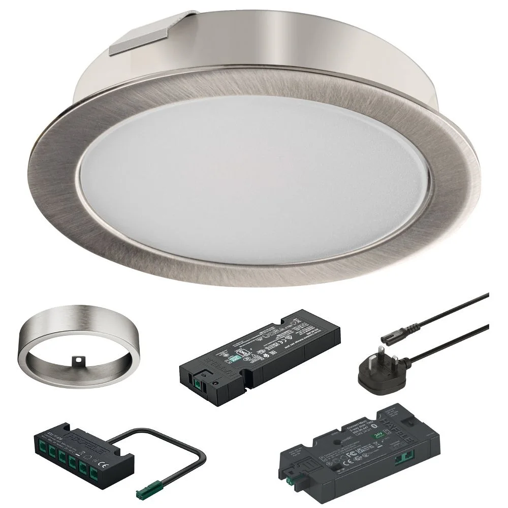Hafele | 833.87.586 | Loox5 LED 3114 Spot Light Set | 24V 3W | Tunable White | Stainless Steel 1 Hafele | 833.87.586 | Loox5 LED 3114 Spot Light Set | 24V 3W | Tunable White