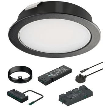 Hafele | 833.87.588 | Loox5 LED 3114 Spot Light Set | 24V 3W | Tunable White | Black