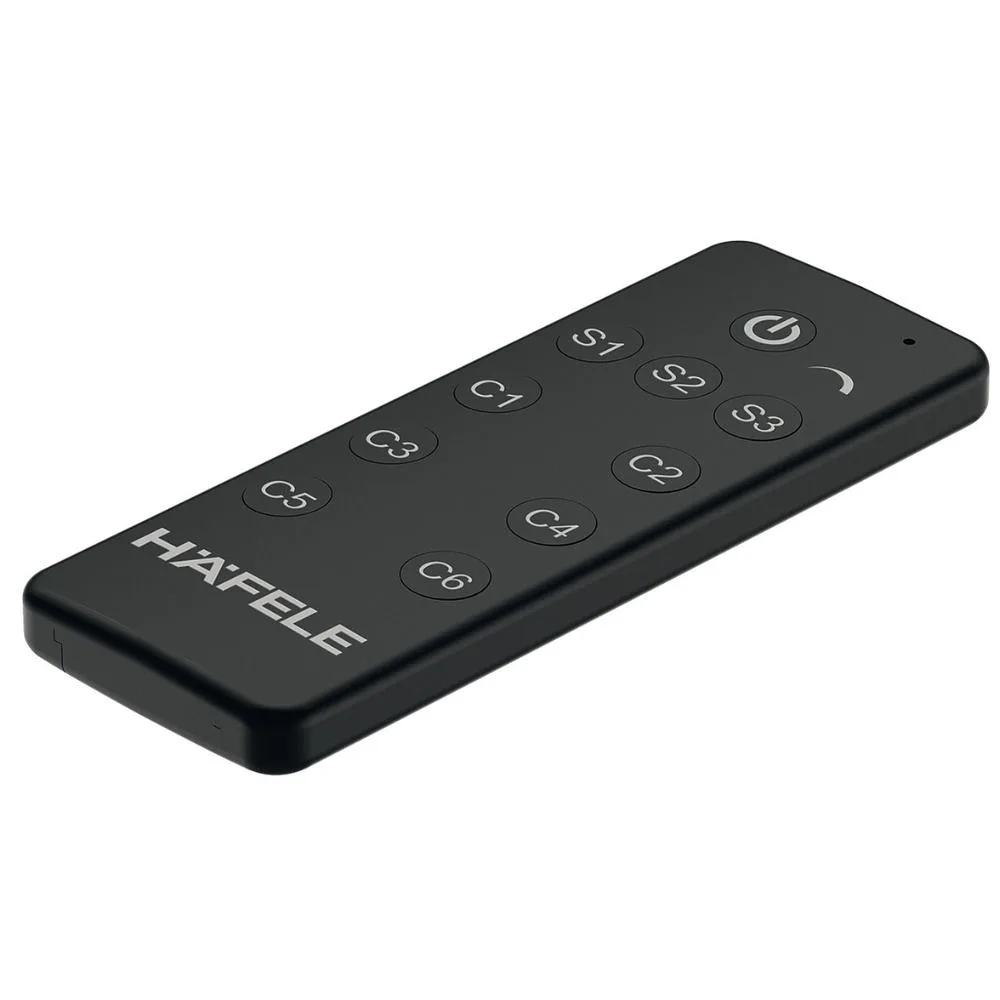 Hafele | 833.89.121 | Loox Remote Control | Premium 6-Channel Receiver | White LED | Black 1 Hafele 833.89.121 Loox Remote Control
