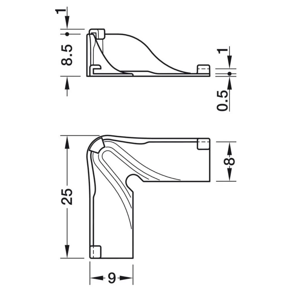 Hafele | 833.89.308 | 90° LED Strip Corner Guidance | 8mm | Pack of 10 2 Hafele | 833.89.308 | 90° LED Strip Corner Guidance | 8mm | Pack of 10