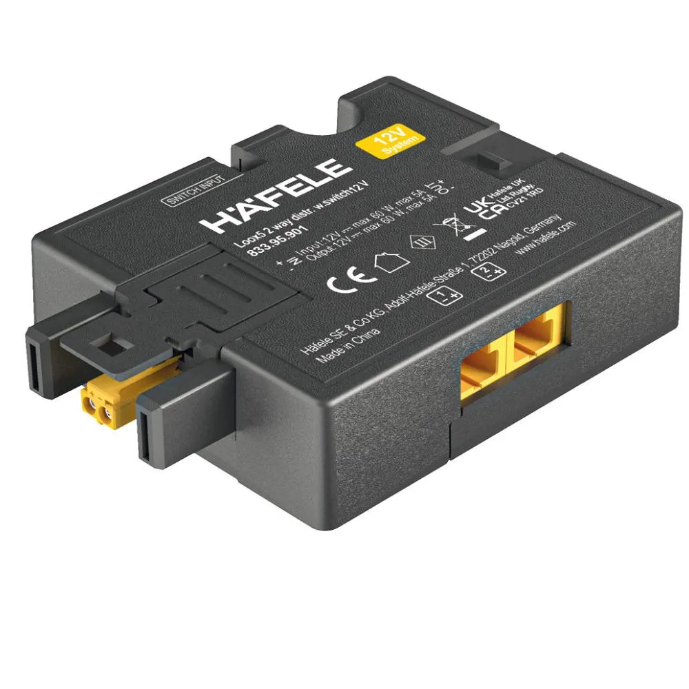 Hafele | 833.95.901 | Loox5 12V 2-Way Distributor | 60W | Switching Function 1 Hafele | 833.95.901 | Loox5 12V 2-Way Distributor | 60W | Switching Function