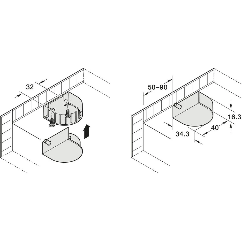 Hafele | 850.00.256 | Connect Mesh | Wireless Kinetic Door Contact Switch | Bluetooth On/Off 3 Hafele | 850.00.256 / 850.00.956 | Connect Mesh | Wireless Kinetic Door Contact Switch | Bluetooth On/Off