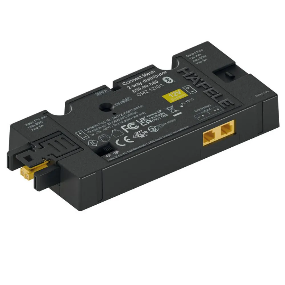 Hafele | 850.00.840 | Loox5 | 12V | 2-Way Connect Mesh Distributor | Monochrome 60W 1 Hafele 850.00.840 Loox5 12V Connect Mesh Distributor