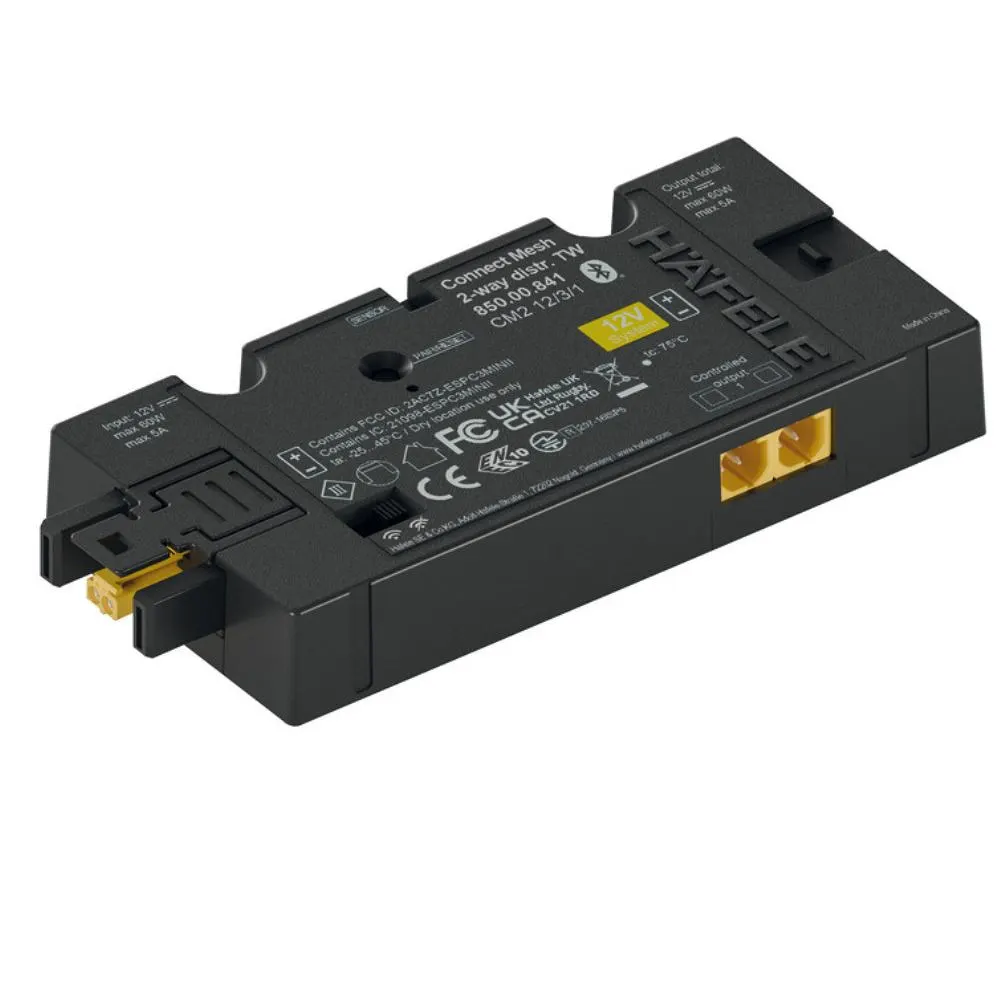Hafele | 850.00.841 | Loox5 | 12V | 2-Way Connect Mesh Distributor | Tunable White 60W 1 Hafele 850.00.841 Loox5 12V Connect Mesh Distributor