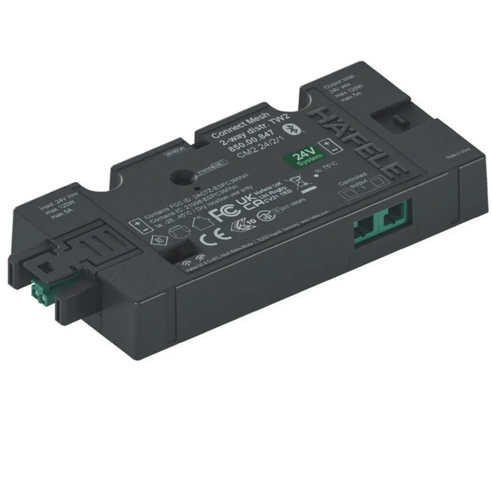 Hafele | 850.00.847 | Loox5 | 24V | 2-Way Connect Mesh Distributor | Tunable White 120W 1 Hafele 850.00.847 Loox5 24V Mesh Distributor