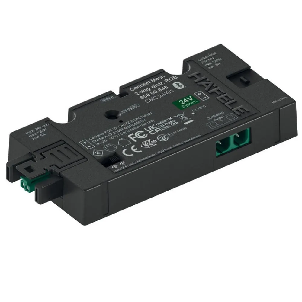 Hafele | 850.00.848 | Loox5 | 24V | 2-Way Connect Mesh RGB Distributor | 120W 1 Hafele 850.00.848 Loox5 24V Connect Mesh RGB Distributor