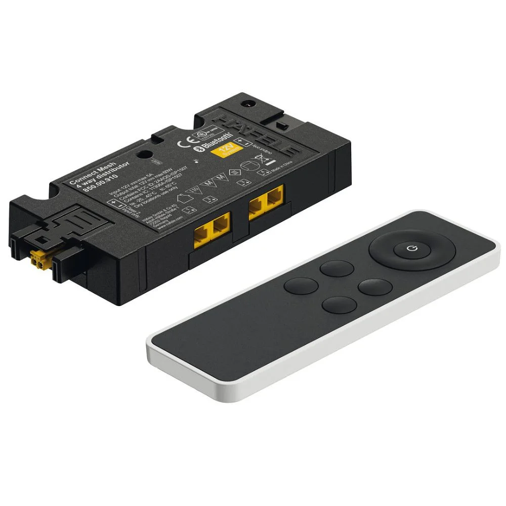 Hafele | 850.00.981 | Connect Mesh Eco 12V Monochrome Distributor Set | 4-Way | 36W | Remote Control 1 Hafele 850.00.981 Connect Mesh Eco 12V Distributor Set