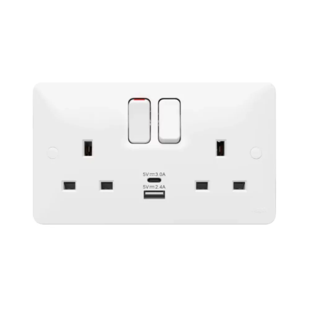 Hager Sollysta WMSS82-USBAC 2 Gang USB (A+C) Switched Socket 1 Hager WMSS82-USBAC Hager Sollysta WMSS82-USBAC 2 Gang USB (A+C) Switched Socket 1