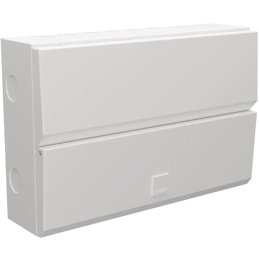 Hager | VME012 | Design Evo | 12 Way DIN Rail Enclosure 1 Hager VME012 12 Way DIN Rail Enclosure