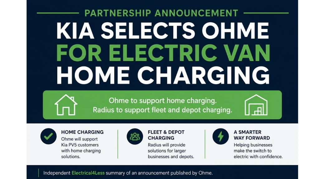 Kia Ohme Electric Van Charging Partnership