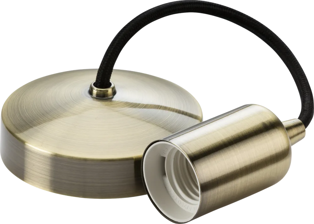 Knightsbridge | 8270AB | 6" E27 Contemporary Pendant Set | Antique Brass 1 Knightsbridge | 8270AB | 6" E27 Contemporary Pendant Set | Antique Brass