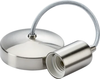 Knightsbridge | 8270BC | 6" E27 Contemporary Pendant Set | Brushed Chrome