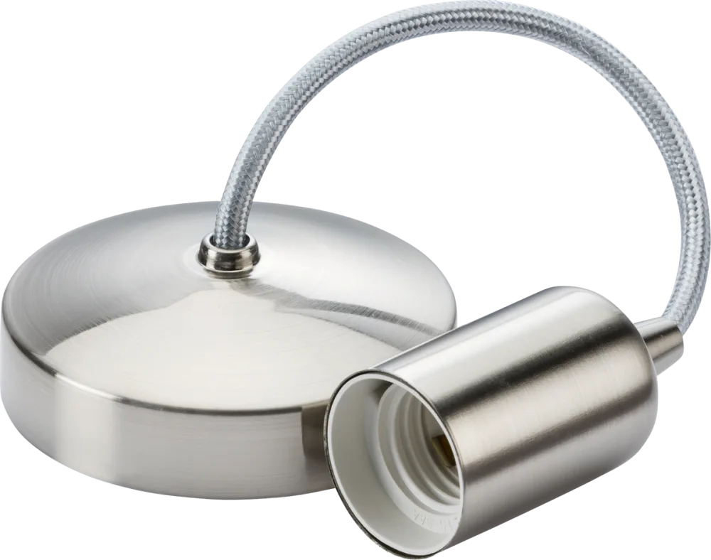 Knightsbridge | 8270BC | 6" E27 Contemporary Pendant Set | Brushed Chrome 1 Knightsbridge | 8270BC | 6" E27 Contemporary Pendant Set | Brushed Chrome