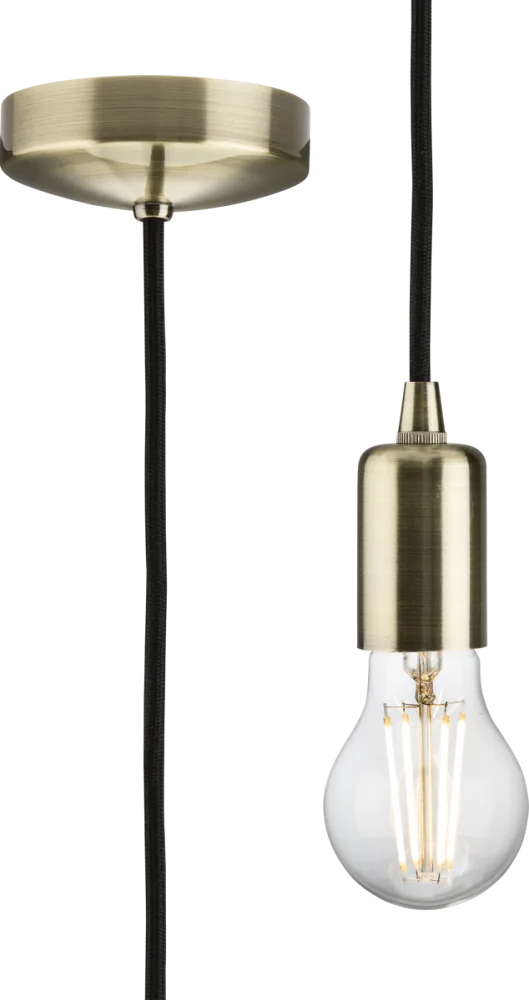 Knightsbridge | 8270LAB | 1.8m E27 Contemporary Pendant Set | Antique Brass 1 Knightsbridge | 8270LAB | 1.8m E27 Contemporary Pendant Set | Antique Brass