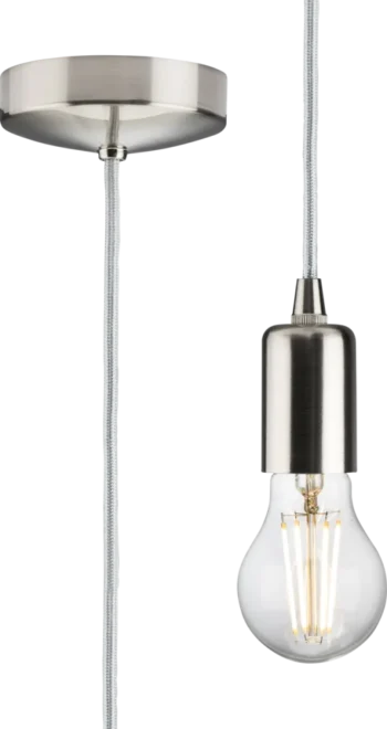 Knightsbridge | 8270LBC | 1.8m E27 Contemporary Pendant Set | Brushed Chrome