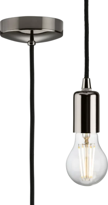 Knightsbridge | 8270LBN | 1.8m E27 Contemporary Pendant Set | Black Nickel