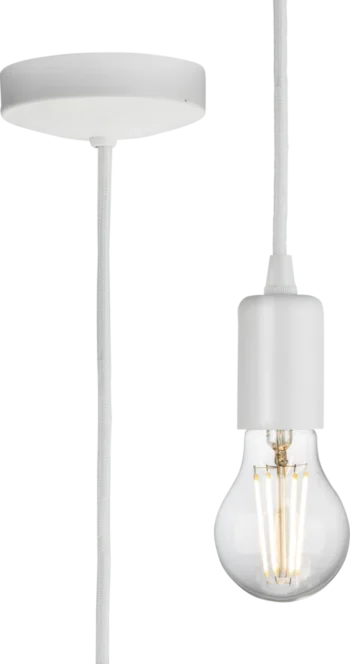Knightsbridge | 8270LMW | 1.8m E27 Contemporary Pendant Set | Matt White