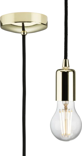 Knightsbridge | 8270LPB | 1.8m E27 Contemporary Pendant Set | Polished Brass