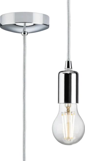 Knightsbridge | 8270LPC | 1.8m E27 Contemporary Pendant Set | Polished Chrome