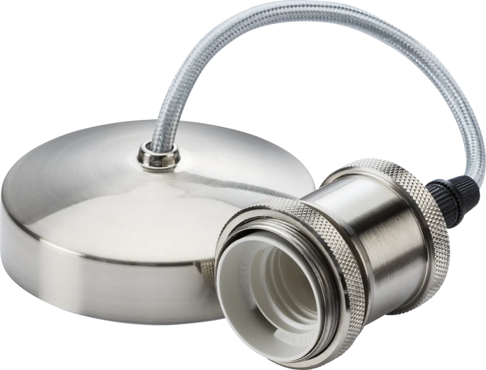 Knightsbridge | 8271BC | 6" E27 Vintage Pendant Set | Brushed Chrome 1 Knightsbridge | 8271BC | 6" E27 Vintage Pendant Set | Brushed Chrome