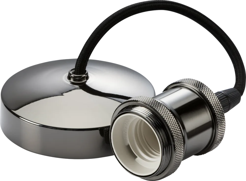 Knightsbridge | 8271BN | 6" E27 Vintage Pendant Set | Black Nickel 1 Knightsbridge | 8271BN | 6" E27 Vintage Pendant Set | Black Nickel