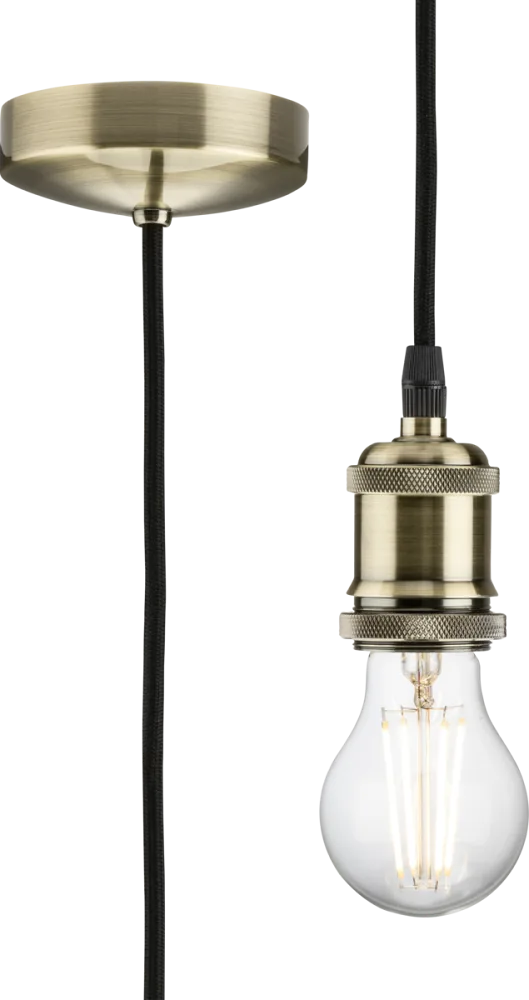 Knightsbridge | 8271LAB | 1.8m E27 Vintage Pendant Set | Antique Brass 1 Knightsbridge | 8271LAB | 1.8m E27 Vintage Pendant Set | Antique Brass