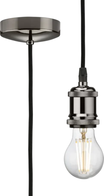 Knightsbridge | 8271LBN | 1.8m E27 Vintage Pendant Set | Black Nickel