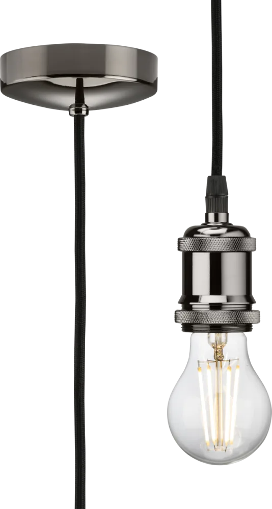 Knightsbridge | 8271LBN | 1.8m E27 Vintage Pendant Set | Black Nickel 1 Knightsbridge | 8271LBN | 1.8m E27 Vintage Pendant Set | Black Nickel