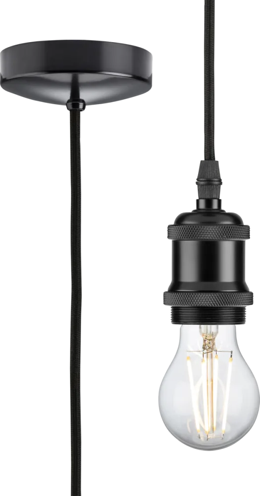 Knightsbridge | 8271LMB | 1.8m E27 Vintage Pendant Set | Matt Black 1 Knightsbridge | 8271LMB | 1.8m E27 Vintage Pendant Set | Matt Black
