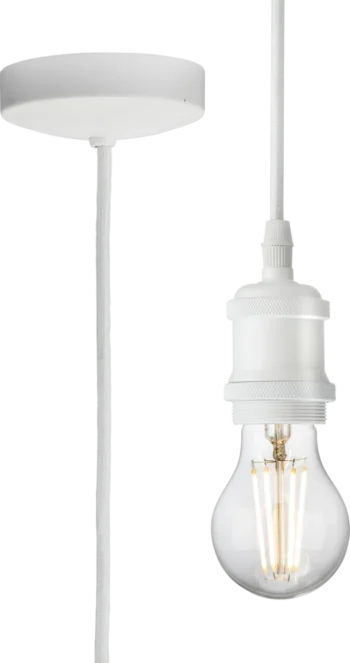 Knightsbridge | 8271LMW | 1.8m E27 Vintage Pendant Set | Matt White