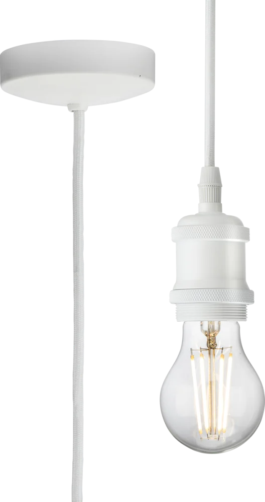 Knightsbridge | 8271LMW | 1.8m E27 Vintage Pendant Set | Matt White 1 Knightsbridge | 8271LMW | 1.8m E27 Vintage Pendant Set | Matt White